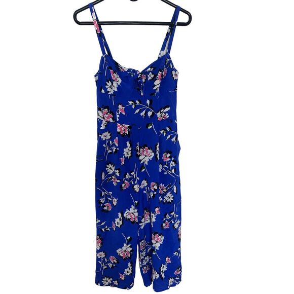 Yumi Kim Pretty Chic Silk Jumpsuit Wide Leg Navy Floral NWOT - Picture 1 of 10